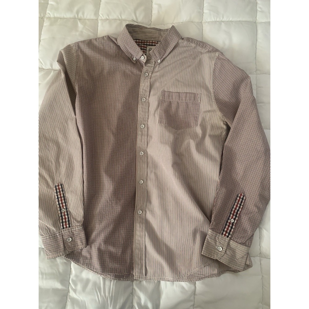 AG Adriano Goldschmied Mens Button Down Check Shirt Large‎